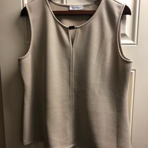 Calvin Klein structured tank shirt tan